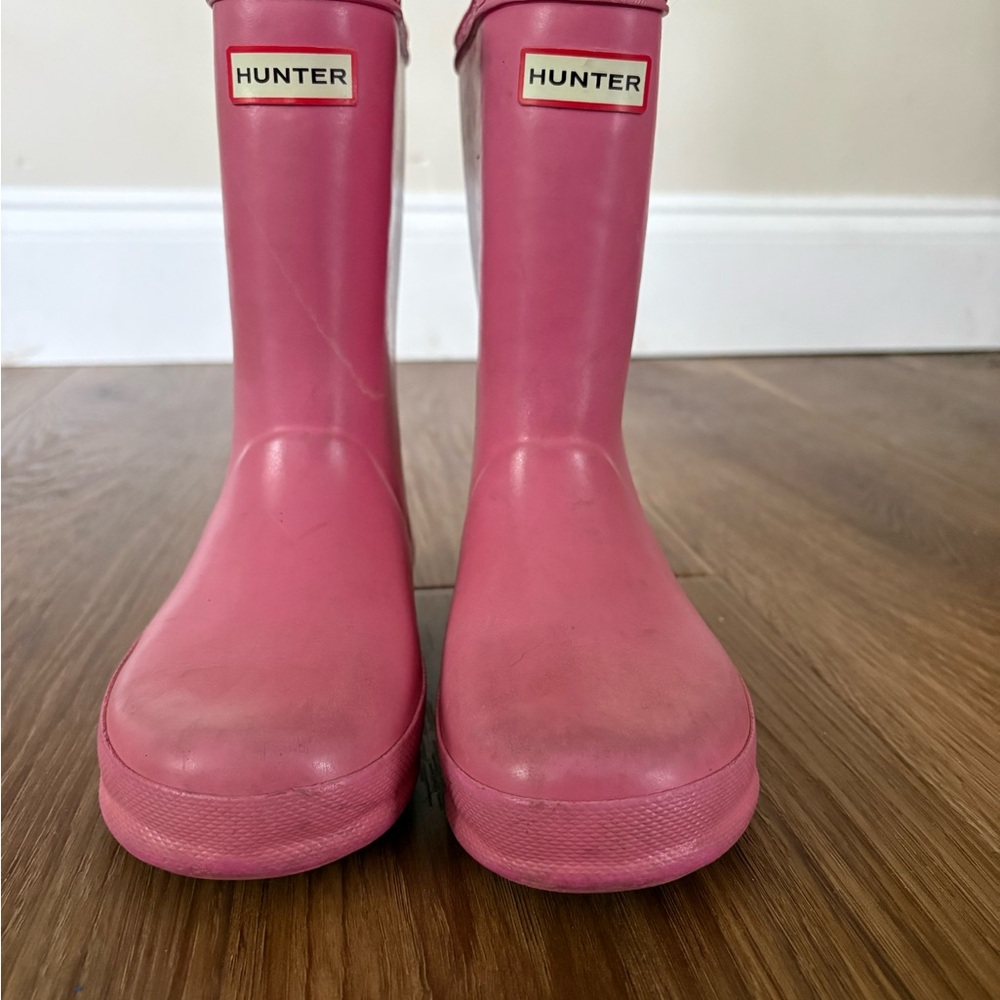 Hunter Pink Rubber Kids' Rain Boots